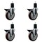 Service Caster 5'' Maroon Poly Swivel 1-3/4'' Expanding Stem Caster Set with Brake, 4PK SCC-EX20S514-PPUB-MRN-PLB-134-4 - alternate 1